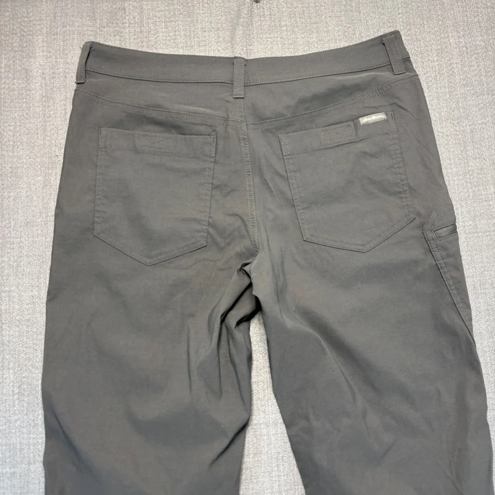 Eddie Bauer Mens Guide Pro Hiking Pants Gray 33x30 Straight Leg Cargo Pocket